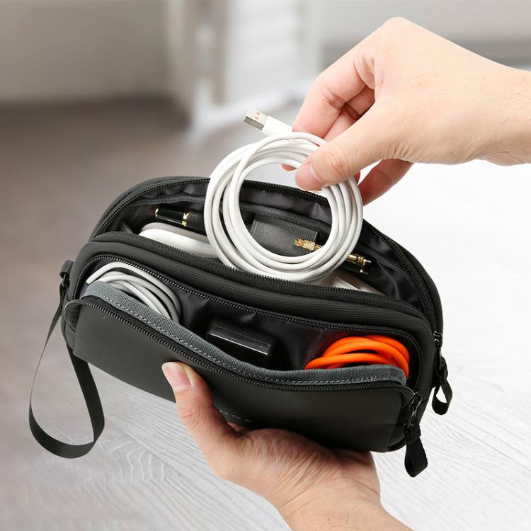 BANGE 3067 Travel Digital Storage Bag Multi-compartment Data Cable Daily Business Trip Handbag(Black) - Digital Storage Bag by BANGE | Online Shopping UK | buy2fix