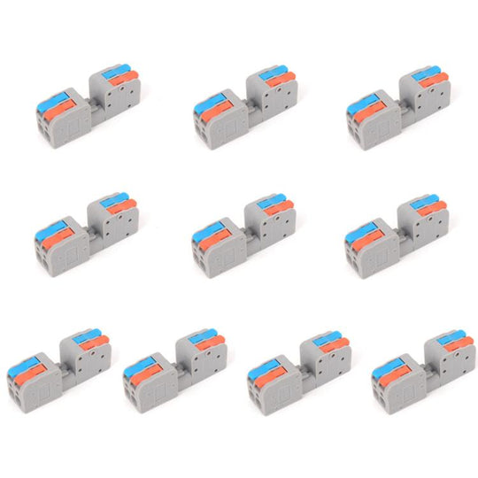 10pcs 2 In 2 Out Terminal Block Wire Push-on Quick Docking Snap Cap(KV232-2PC)