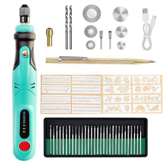 60pcs /Set Mini USB Charging 3-speed Electric Grinder Carving Pen DIY Painting Cutting Drilling Micro Electric Drill