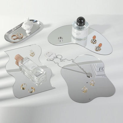 24x14cm Corrugated Acrylic Mirror Reflective Tray Display Jewelry Photo Props Photography Background Decoration - Acrylic Props by buy2fix | Online Shopping UK | buy2fix