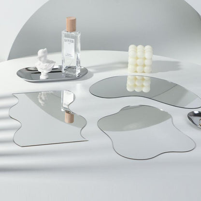 22x17cm Irregular Shape Acrylic Mirror Reflective Tray Display Jewelry Photo Props Photography Background Decoration - Acrylic Props by buy2fix | Online Shopping UK | buy2fix