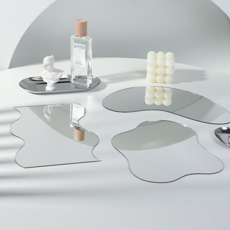 24x14cm Corrugated Acrylic Mirror Reflective Tray Display Jewelry Photo Props Photography Background Decoration - Acrylic Props by buy2fix | Online Shopping UK | buy2fix