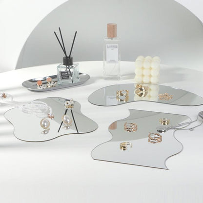 24x14cm Corrugated Acrylic Mirror Reflective Tray Display Jewelry Photo Props Photography Background Decoration - Acrylic Props by buy2fix | Online Shopping UK | buy2fix