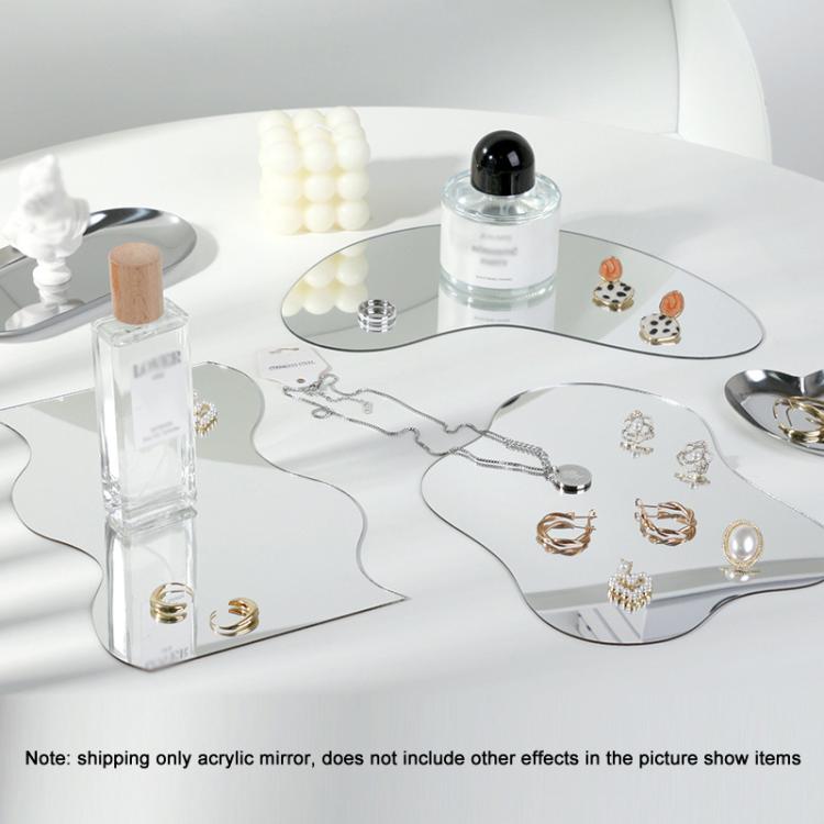 27x12cm Crescent Acrylic Mirror Reflective Tray Display Jewelry Photo Props Photography Background Decoration - Acrylic Props by buy2fix | Online Shopping UK | buy2fix