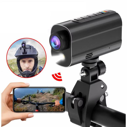 5K Action Camera WiFi Sport DV Riding Bicycle Drive Recorder With Led Light EIS Anti-shake(Black) - Video Cameras by buy2fix | Online Shopping UK | buy2fix