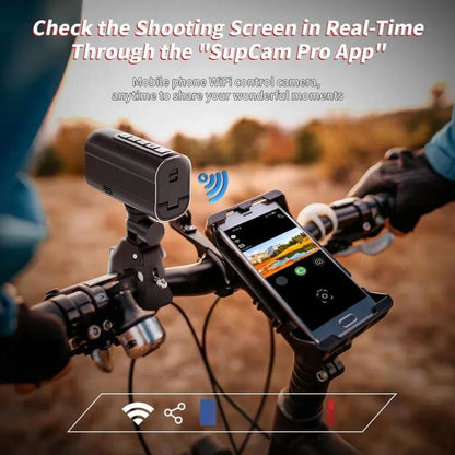 5K Action Camera WiFi Sport DV Riding Bicycle Drive Recorder With Led Light EIS Anti-shake(Black) - Video Cameras by buy2fix | Online Shopping UK | buy2fix