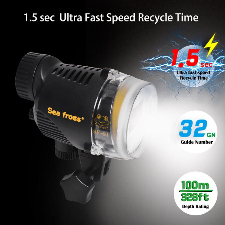 Sea Frogs SF-01  100M/328FT Underwater Strobe For Diving Photography(Black) - Shoe Mount Flashes by Sea Frogs | Online Shopping UK | buy2fix