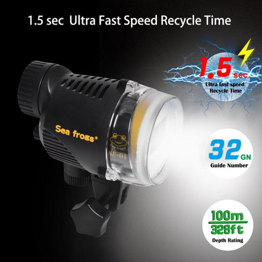 Sea Frogs SF-01  100M/328FT Underwater Strobe For Diving Photography(Black) - Shoe Mount Flashes by Sea Frogs | Online Shopping UK | buy2fix