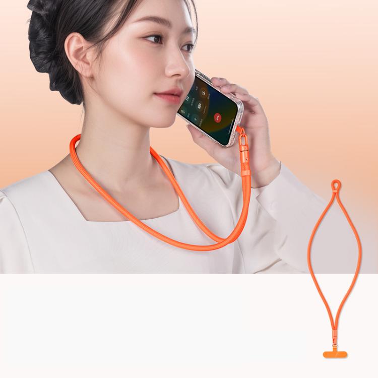 Neck Style Adjustable Phone Lanyard With Self-Locking 360-Degree Rotatable Anti-Tangle Design & TPU Clip Orange - Lanyards & Wrist Straps by buy2fix | Online Shopping UK | buy2fix