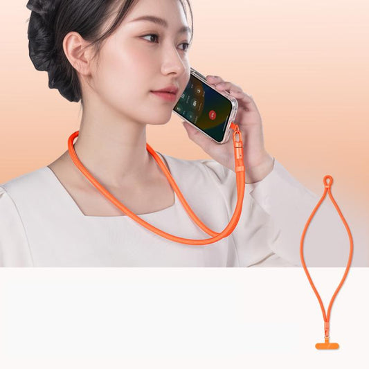 Neck Style Adjustable Phone Lanyard With Self-Locking 360-Degree Rotatable Anti-Tangle Design & TPU Clip Orange - Lanyards & Wrist Straps by buy2fix | Online Shopping UK | buy2fix