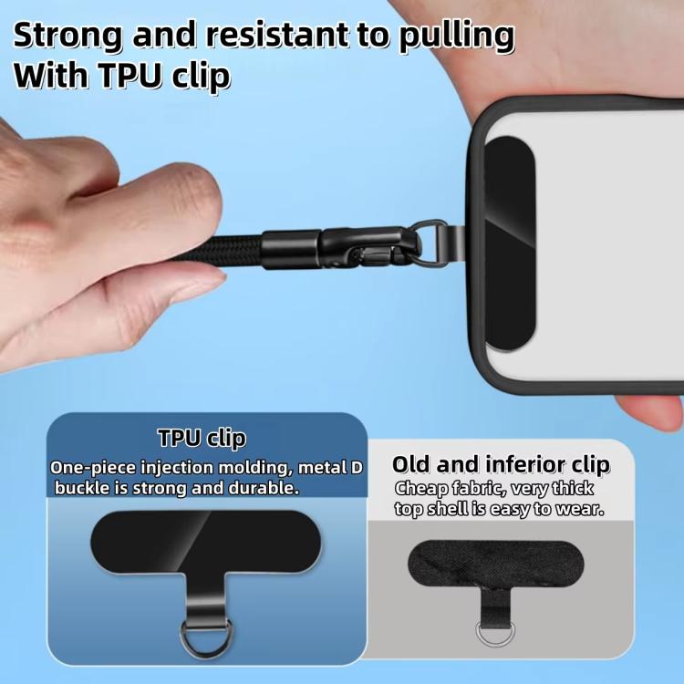 Neck Style Adjustable Phone Lanyard With Self-Locking 360-Degree Rotatable Anti-Tangle Design & TPU Clip Black - Lanyards & Wrist Straps by buy2fix | Online Shopping UK | buy2fix