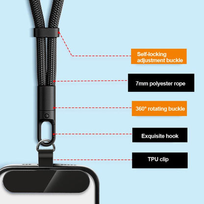 Neck Style Adjustable Phone Lanyard With Self-Locking 360-Degree Rotatable Anti-Tangle Design & TPU Clip Green - Lanyards & Wrist Straps by buy2fix | Online Shopping UK | buy2fix