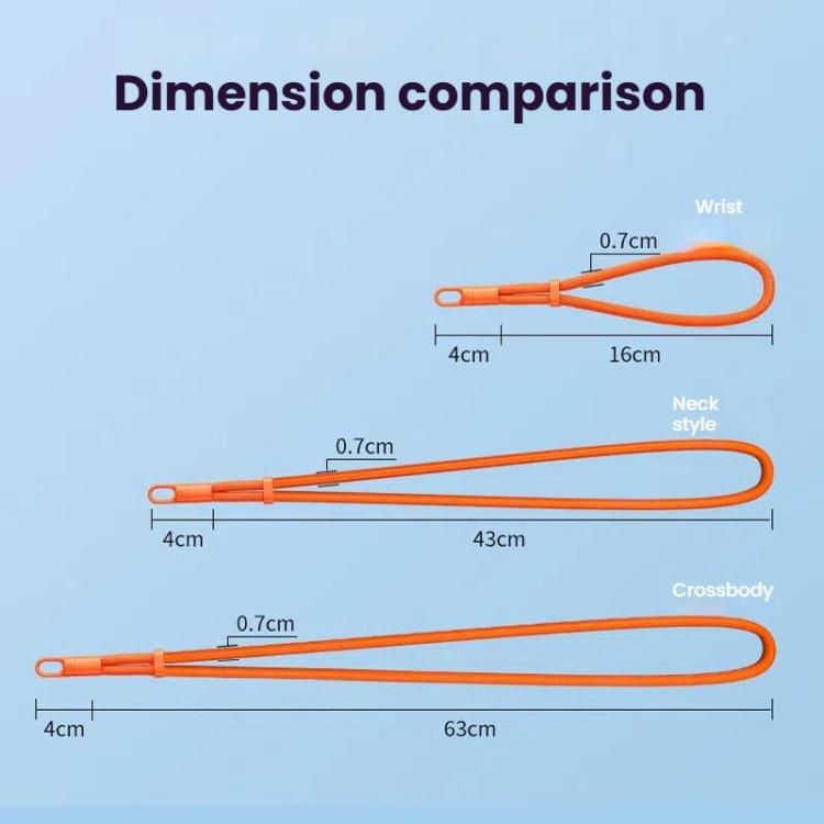 Crossbody Adjustable Phone Lanyard With Self-Locking 360-Degree Rotatable Anti-Tangle Design & TPU Clip Black - Lanyards & Wrist Straps by buy2fix | Online Shopping UK | buy2fix