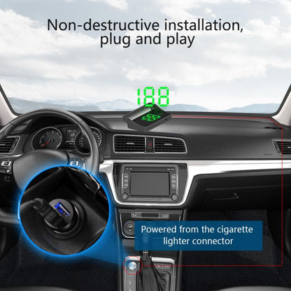 W1 Car HUD Head-up Display GPS Speedometer Speed Display, Spec: KM(White) - Head Up Display System by buy2fix | Online Shopping UK | buy2fix