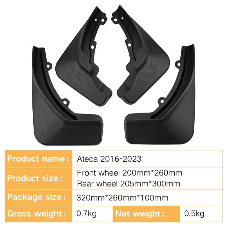 For SEAT Ateca/Volkswagen Jetta VS5 Car Tire Soft Rubber Fender(Black) - Wheels Tires & Parts by buy2fix | Online Shopping UK | buy2fix