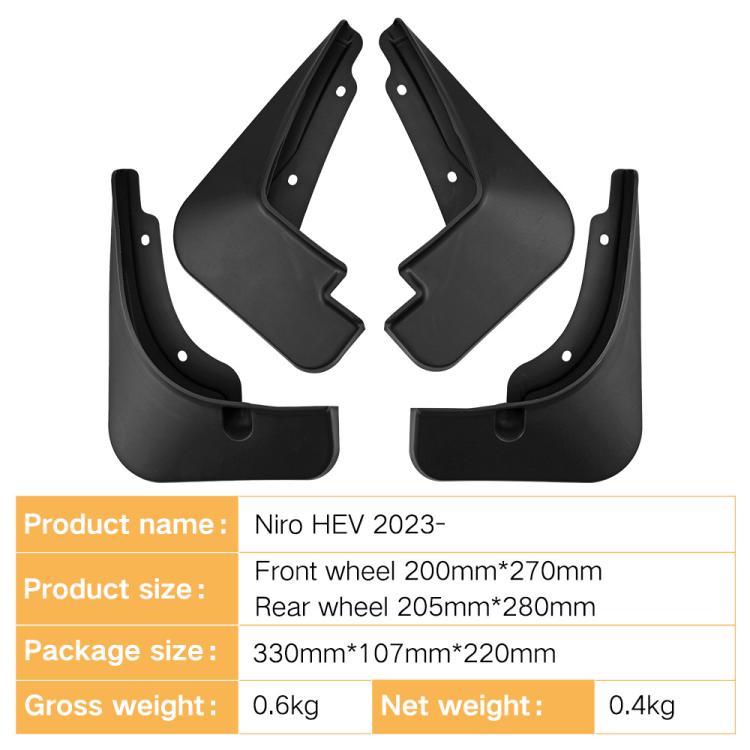 For 2023-2024 Kia Niro HEV Car Tire Soft Rubber Mudguard(Black) - Wheels Tires & Parts by buy2fix | Online Shopping UK | buy2fix