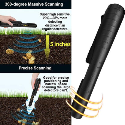 Goint IP67 Waterproof Handheld Metal Detector Outdoor Archaeological Treasure Hunter Security Detector(Black) - Metal Detector by Goint | Online Shopping UK | buy2fix