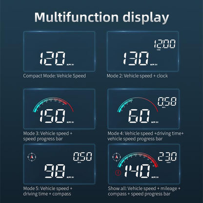 M22 Car Electronic Dog HUD Head-up Display Car OBD Universal Speedometer(GPS Version) - Head Up Display System by buy2fix | Online Shopping UK | buy2fix