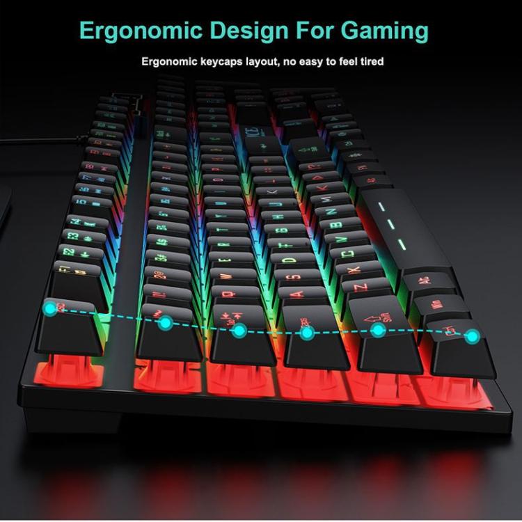 iMICE AN-300 English Floating Keycaps Rainbow Backlight Wired Keyboard Mouse Set - Wired Keyboard by iMICE | Online Shopping UK | buy2fix
