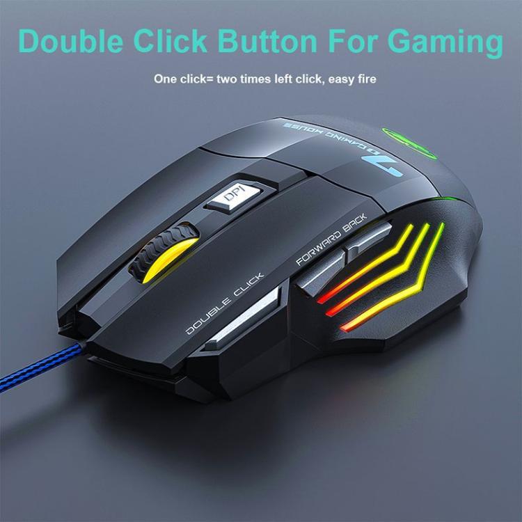 iMICE AN-300 English Floating Keycaps Rainbow Backlight Wired Keyboard Mouse Set - Wired Keyboard by iMICE | Online Shopping UK | buy2fix
