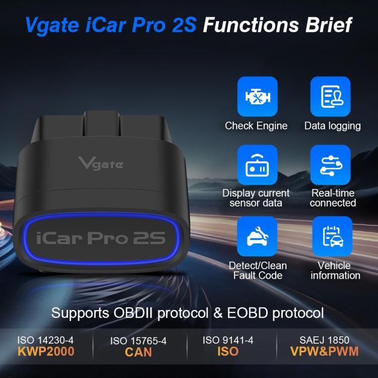 Vgate 3m bps Sleep Wireless Wake-up Diagnostic Instrument(iCar Pro 2S) - Code Readers & Scan Tools by Vgate | Online Shopping UK | buy2fix