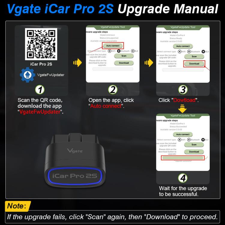 Vgate 3m bps Sleep Wireless Wake-up Diagnostic Instrument(iCar Pro 2S) - Code Readers & Scan Tools by Vgate | Online Shopping UK | buy2fix