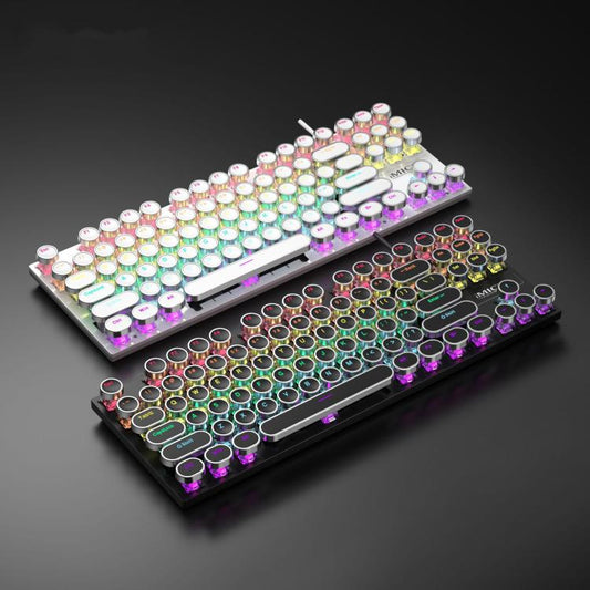 iMICE GK-800 87 Keys USB Wired RGB Round Keycap Mechanical Keyboard(White) - Wired Keyboard by iMICE | Online Shopping UK | buy2fix