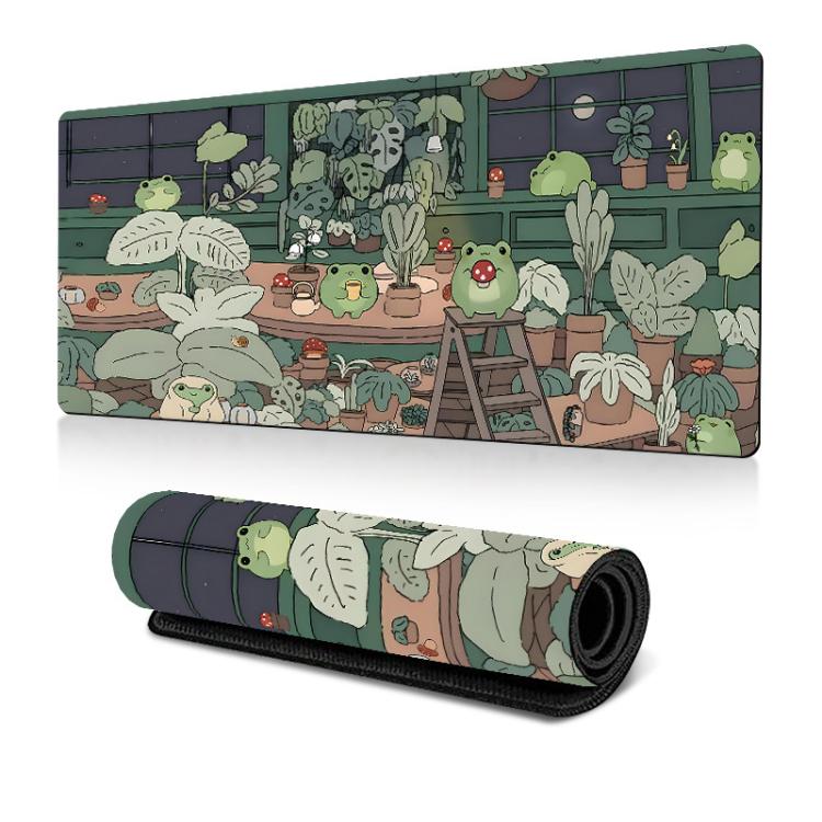 Frog Mouse Pad Cute Green Desk Mat With Non-Slip Rubber Base  For Computer Laptop 300x600x2mm(Pattern 1) - Mouse Pads by buy2fix | Online Shopping UK | buy2fix