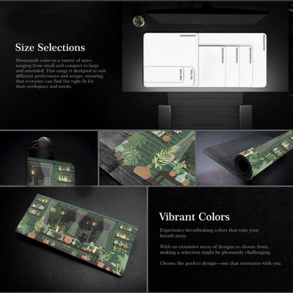 Frog Mouse Pad Cute Green Desk Mat With Non-Slip Rubber Base  For Computer Laptop 300x800x2mm(Pattern 1) - Mouse Pads by buy2fix | Online Shopping UK | buy2fix