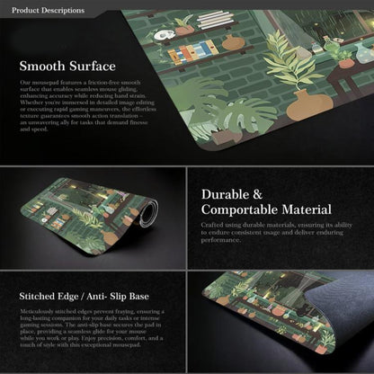 Frog Mouse Pad Cute Green Desk Mat With Non-Slip Rubber Base  For Computer Laptop 300x700x3mm(Pattern 2) - Mouse Pads by buy2fix | Online Shopping UK | buy2fix