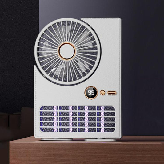 2-in-1 Household Electric Fan Mosquito Killer Lamp LED Digita lDesktop Fan, Color: 3000mAh White - Electric Fans by buy2fix | Online Shopping UK | buy2fix