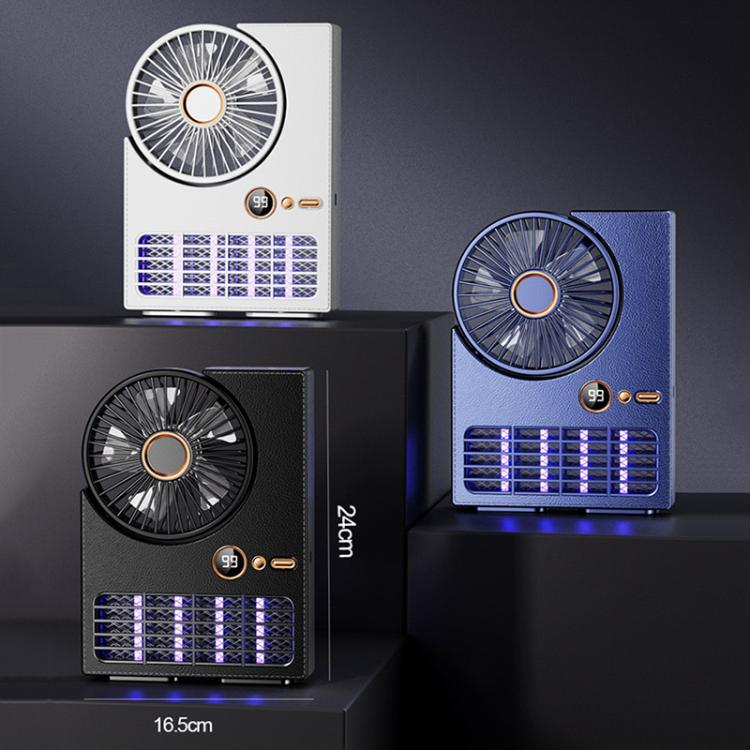 2-in-1 Household Electric Fan Mosquito Killer Lamp LED Digita lDesktop Fan, Color: Plug-in Black - Electric Fans by buy2fix | Online Shopping UK | buy2fix