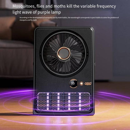 2-in-1 Household Electric Fan Mosquito Killer Lamp LED Digita lDesktop Fan, Color: 3000mAh White - Electric Fans by buy2fix | Online Shopping UK | buy2fix