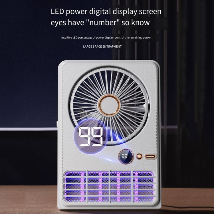 2-in-1 Household Electric Fan Mosquito Killer Lamp LED Digita lDesktop Fan, Color: Plug-in White - Electric Fans by buy2fix | Online Shopping UK | buy2fix