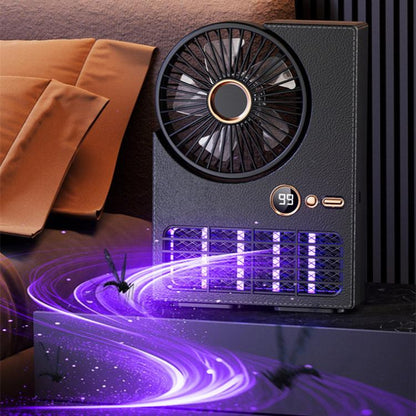 2-in-1 Household Electric Fan Mosquito Killer Lamp LED Digita lDesktop Fan, Color: 3000mAh White - Electric Fans by buy2fix | Online Shopping UK | buy2fix