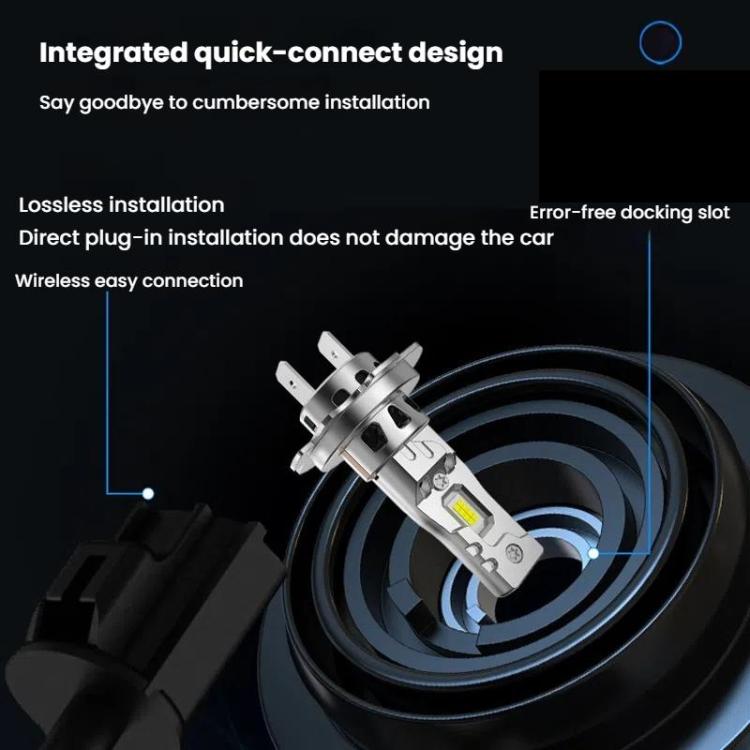 2pcs 6000K Mini Car Plug-in Integrated LED Headlights, Model: H7(White Light) - LED Headlamps by buy2fix | Online Shopping UK | buy2fix