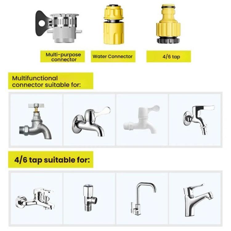High-pressure Car Wash Sprinkler Household Spray Nozzle Rinse Watering Car Cleaning Tools, Spec: With Connectors+10m Spring Tube+Foam Jug - Car Washer & Accessories by buy2fix | Online Shopping UK | buy2fix