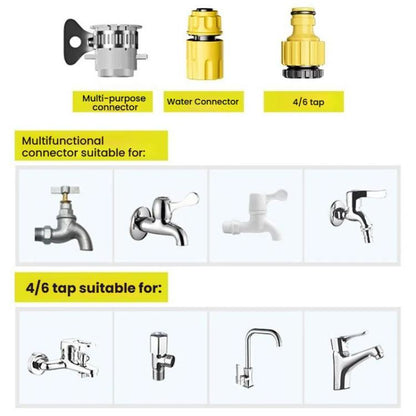High-pressure Car Wash Sprinkler Household Spray Nozzle Rinse Watering Car Cleaning Tools, Spec: With Connectors+10m Spring Tube+Foam Jug - Car Washer & Accessories by buy2fix | Online Shopping UK | buy2fix