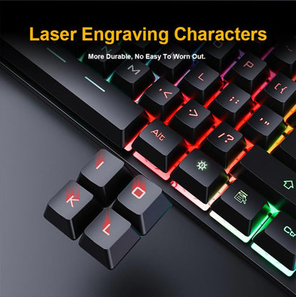 iMICE GK-490 4 In 1 Wired Hovering Illuminated Gaming Keyboard Mouse Headset Set - Wired Keyboard by iMICE | Online Shopping UK | buy2fix