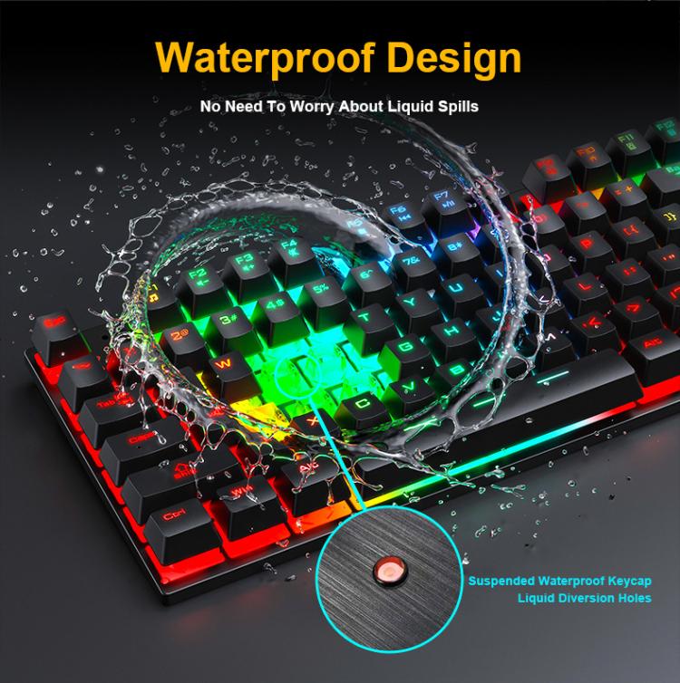 iMICE GK-490 4 In 1 Wired Hovering Illuminated Gaming Keyboard Mouse Headset Set - Wired Keyboard by iMICE | Online Shopping UK | buy2fix