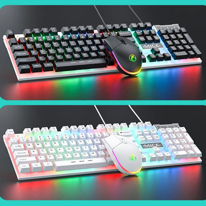 iMICE AN-350 Suspended Keycaps Mechanical Feeling Glowing Wired Gaming Keyboard and Mouse Set(Black) - Wired Keyboard by iMICE | Online Shopping UK | buy2fix