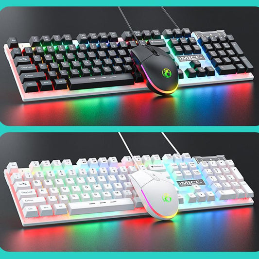 iMICE AN-350 Suspended Keycaps Mechanical Feeling Glowing Wired Gaming Keyboard and Mouse Set(Black) - Wired Keyboard by iMICE | Online Shopping UK | buy2fix