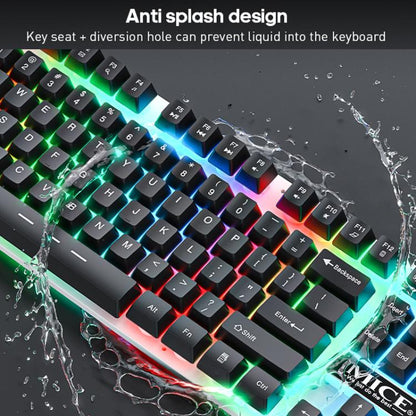 iMICE AN-350 Suspended Keycaps Mechanical Feeling Glowing Wired Gaming Keyboard and Mouse Set(Black) - Wired Keyboard by iMICE | Online Shopping UK | buy2fix