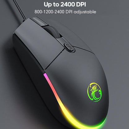 iMICE AN-350 Suspended Keycaps Mechanical Feeling Glowing Wired Gaming Keyboard and Mouse Set(Black) - Wired Keyboard by iMICE | Online Shopping UK | buy2fix