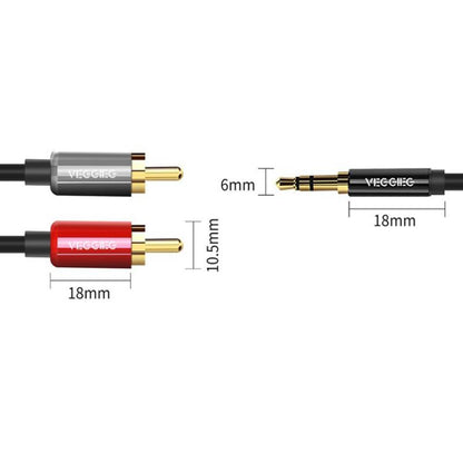 VEGGIEG 3.5mm 3.5 To 2RCA Audio Cable Cell Phone Computer Speaker Connection Cable, Length: 3m - RCA Cable by VEGGIEG | Online Shopping UK | buy2fix