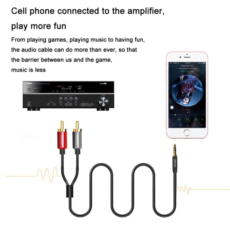 VEGGIEG 3.5mm 3.5 To 2RCA Audio Cable Cell Phone Computer Speaker Connection Cable, Length: 5m - RCA Cable by VEGGIEG | Online Shopping UK | buy2fix
