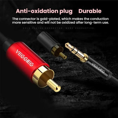 VEGGIEG 3.5mm 3.5 To 2RCA Audio Cable Cell Phone Computer Speaker Connection Cable, Length: 3m - RCA Cable by VEGGIEG | Online Shopping UK | buy2fix