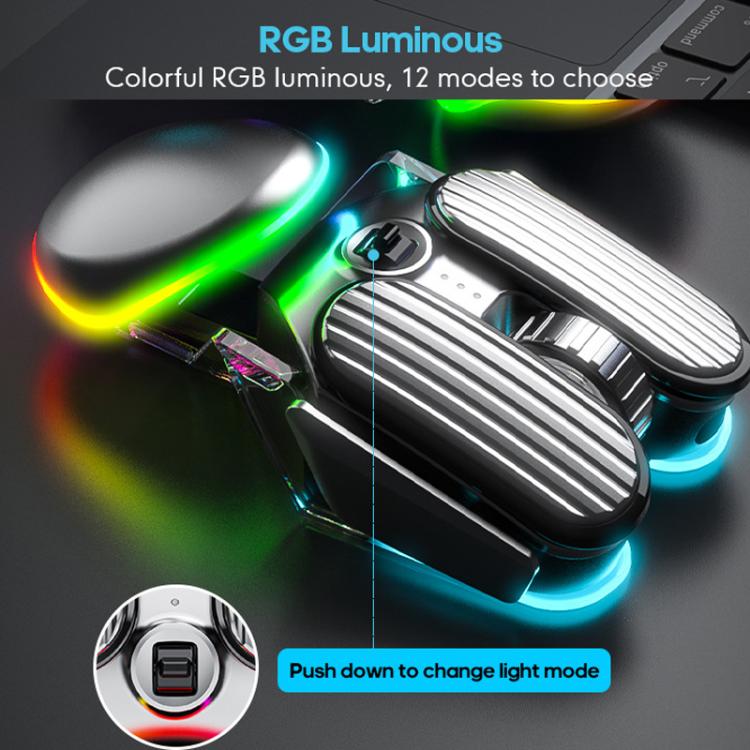 IMICE T800 Rechargeable Bluetooth Dual Mode Wireless Gaming Mice RGB Lighting Plating Mouse(Black) - Wireless Mice by iMICE | Online Shopping UK | buy2fix