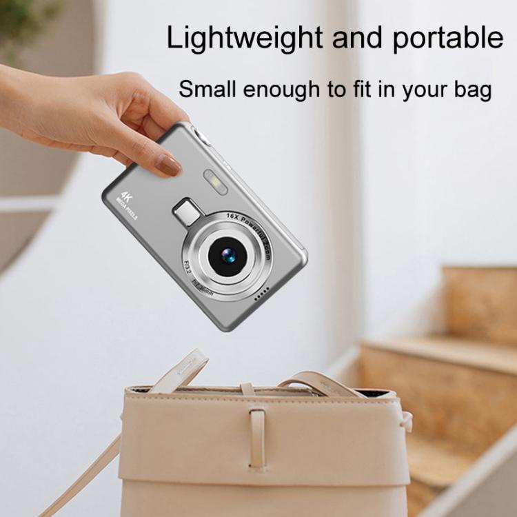 Q12 4K Pixel High Definition Digital Camera Portable Mini Photo Card Camera CCD(White) - Video Cameras by buy2fix | Online Shopping UK | buy2fix