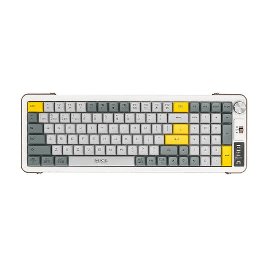 IMICE AN-800 Wireless Bluetooth Dual Mode Scissor Foot Structure Silent Keyboard(White Gray Orange)